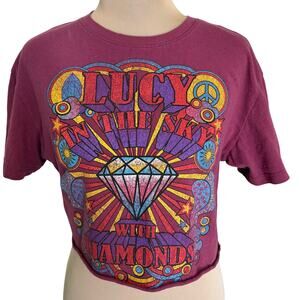 Lyrics by Lennon & McCartney Cropped Beatles T-Shirt Top Retro Mod Carnaby St